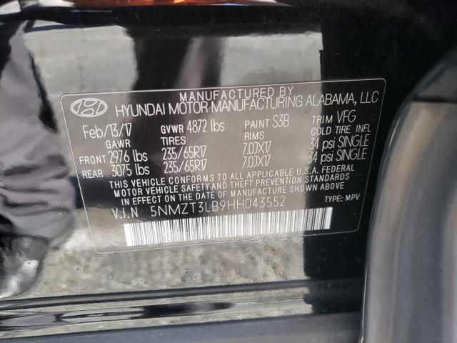 Photo 9 VIN: 5NMZT3LB9HH043552 - HYUNDAI SANTA FE 