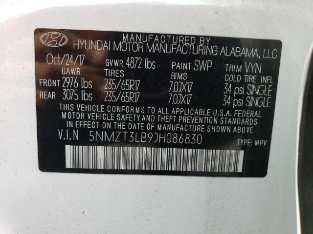 Photo 12 VIN: 5NMZT3LB9JH086830 - HYUNDAI SANTA FE 