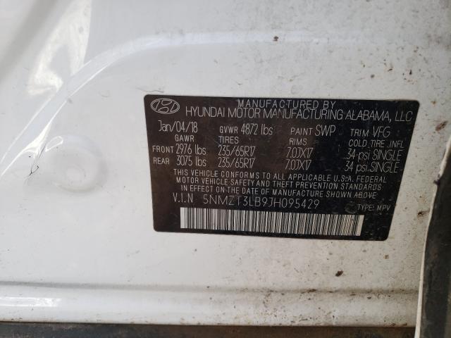 Photo 9 VIN: 5NMZT3LB9JH095429 - HYUNDAI SANTA FE S 