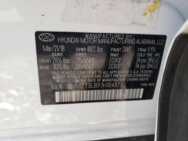 Photo 12 VIN: 5NMZT3LB9JH104873 - HYUNDAI SANTA FE 