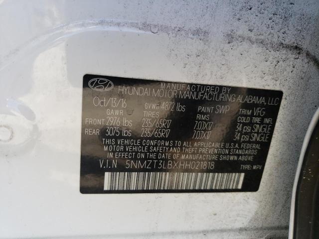 Photo 11 VIN: 5NMZT3LBXHH021818 - HYUNDAI SANTA FE 