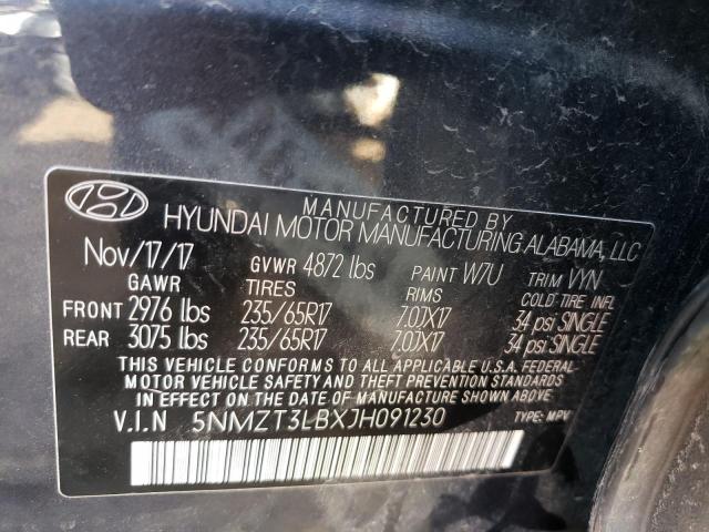 Photo 9 VIN: 5NMZT3LBXJH091230 - HYUNDAI SANTA FE S 