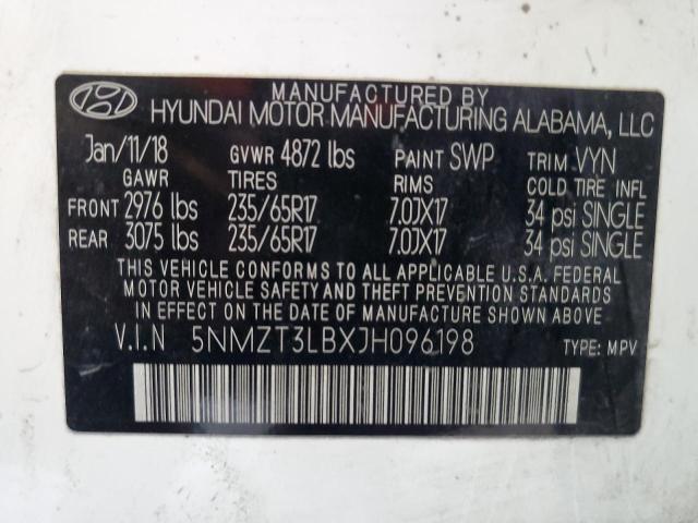 Photo 13 VIN: 5NMZT3LBXJH096198 - HYUNDAI SANTA FE S 