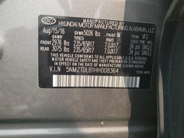 Photo 11 VIN: 5NMZTDLB1HH008364 - HYUNDAI SANTA FE S 