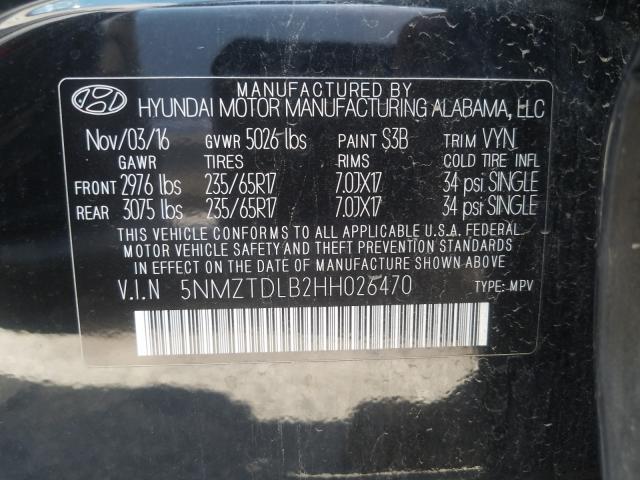 Photo 9 VIN: 5NMZTDLB2HH026470 - HYUNDAI SANTA FE 