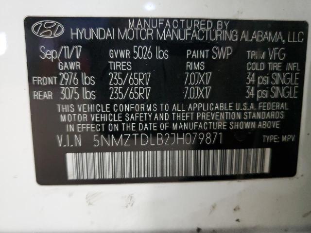 Photo 11 VIN: 5NMZTDLB2JH079871 - HYUNDAI SANTA FE 