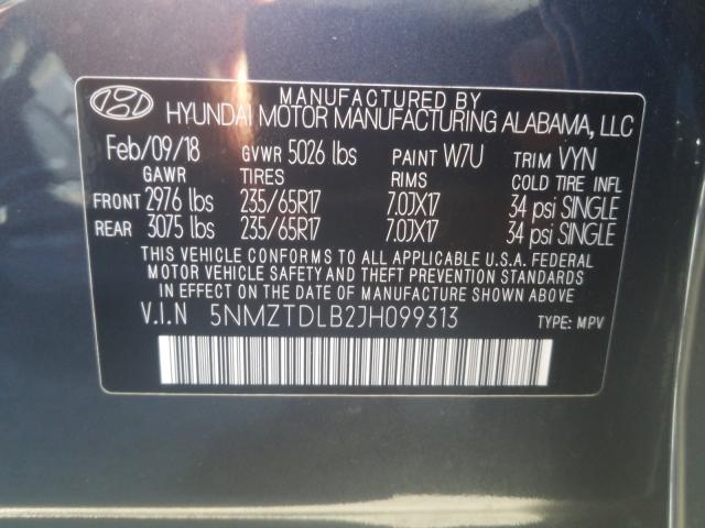 Photo 9 VIN: 5NMZTDLB2JH099313 - HYUNDAI SANTA FE S 