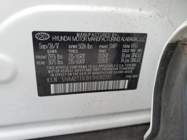 Photo 12 VIN: 5NMZTDLB4JH082237 - HYUNDAI SANTA FE S 