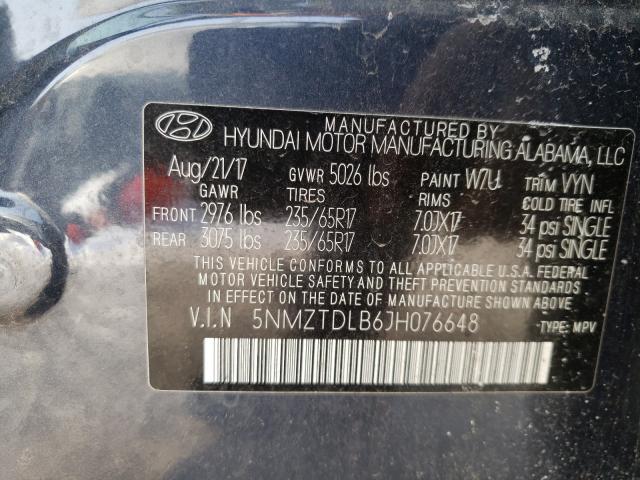 Photo 9 VIN: 5NMZTDLB6JH076648 - HYUNDAI SANTA FE 