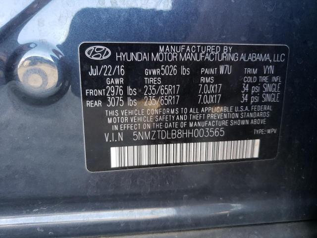 Photo 9 VIN: 5NMZTDLB8HH003565 - HYUNDAI SANTA FE S 