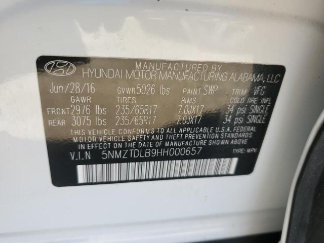 Photo 11 VIN: 5NMZTDLB9HH000657 - HYUNDAI SANTA FE 