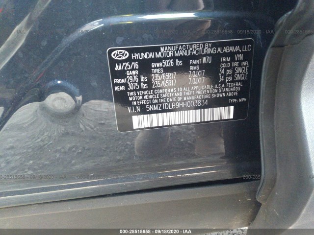 Photo 8 VIN: 5NMZTDLB9HH003834 - HYUNDAI SANTA FE SPORT 