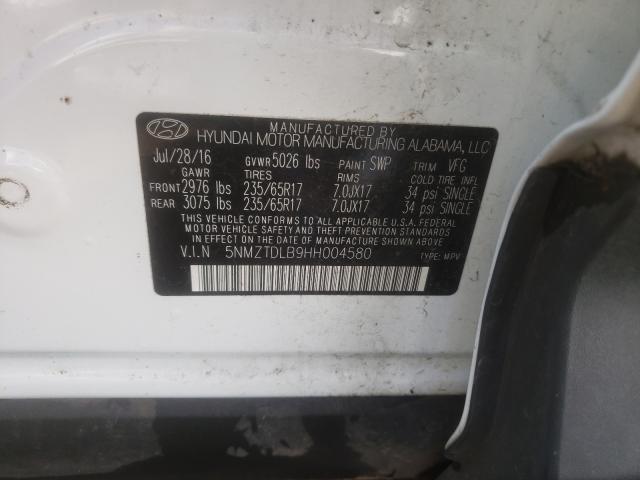 Photo 9 VIN: 5NMZTDLB9HH004580 - HYUNDAI SANTA FE S 