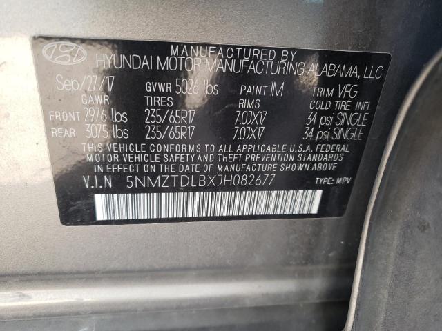 Photo 9 VIN: 5NMZTDLBXJH082677 - HYUNDAI SANTA FE S 