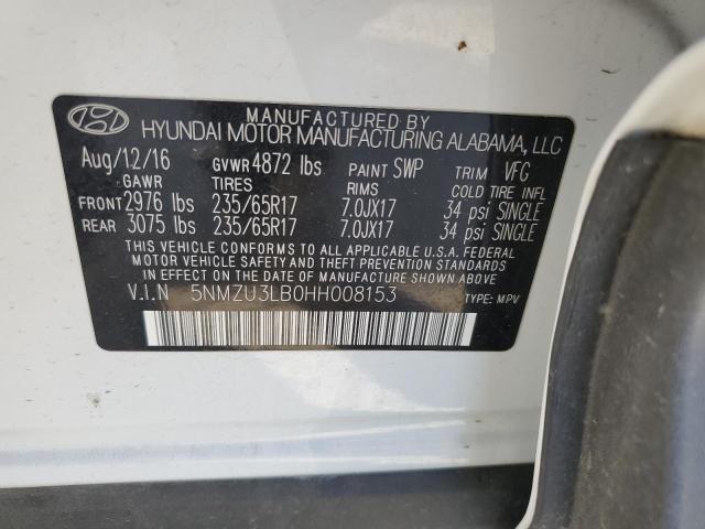 Photo 12 VIN: 5NMZU3LB0HH008153 - HYUNDAI SANTA FE S 