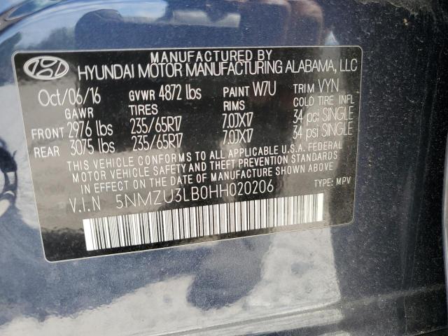 Photo 12 VIN: 5NMZU3LB0HH020206 - HYUNDAI SANTA FE 