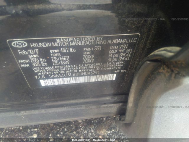 Photo 8 VIN: 5NMZU3LB0HH043291 - HYUNDAI SANTA FE SPORT 