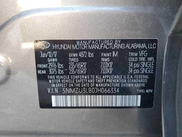 Photo 11 VIN: 5NMZU3LB0JH066334 - HYUNDAI SANTA FE 