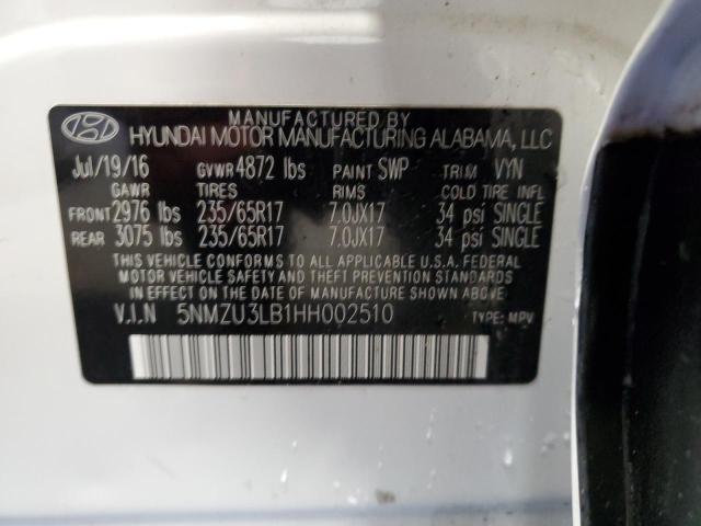 Photo 12 VIN: 5NMZU3LB1HH002510 - HYUNDAI SANTA FE 