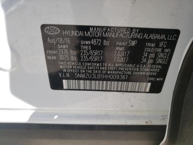 Photo 9 VIN: 5NMZU3LB1HH009361 - HYUNDAI SANTA FE S 