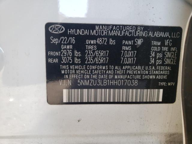 Photo 11 VIN: 5NMZU3LB1HH017038 - HYUNDAI SANTA FE 