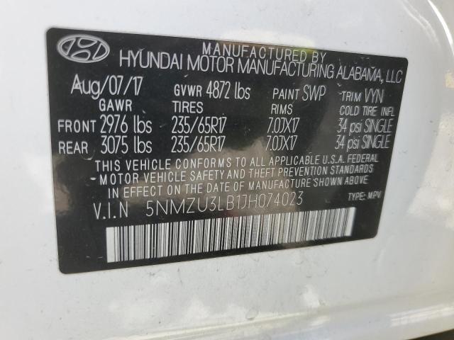 Photo 12 VIN: 5NMZU3LB1JH074023 - HYUNDAI SANTA FE 