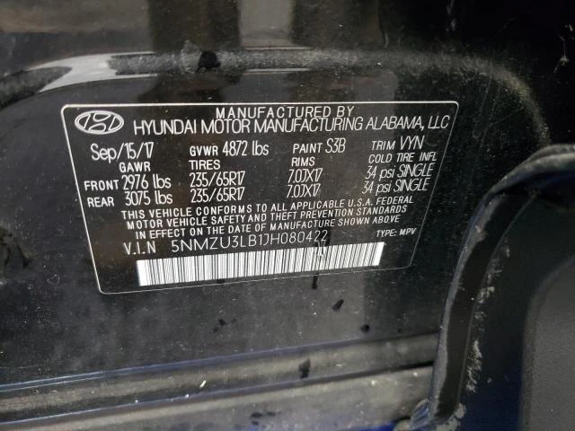 Photo 12 VIN: 5NMZU3LB1JH080422 - HYUNDAI SANTA FE S 