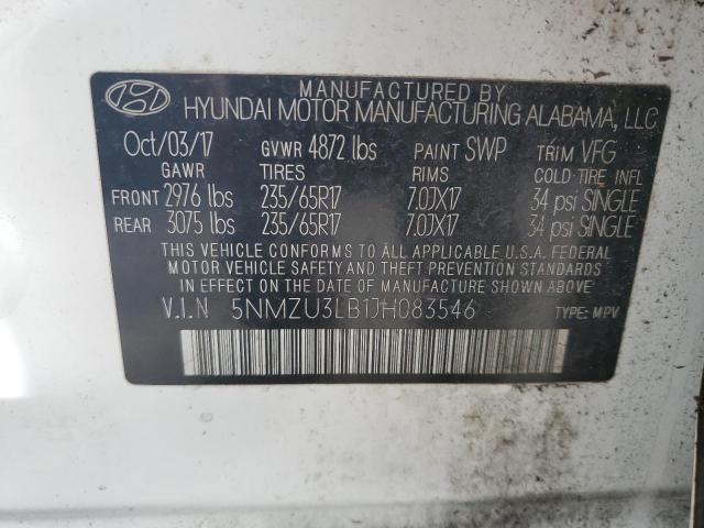 Photo 12 VIN: 5NMZU3LB1JH083546 - HYUNDAI SANTA FE S 