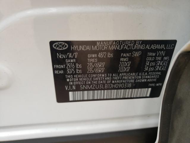 Photo 9 VIN: 5NMZU3LB1JH090318 - HYUNDAI SANTA FE S 