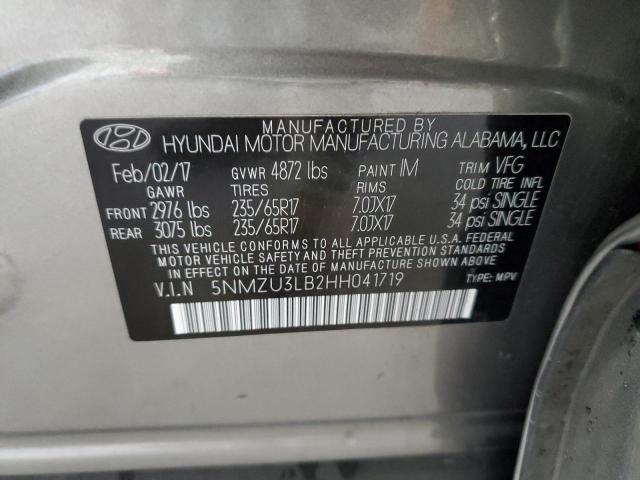 Photo 9 VIN: 5NMZU3LB2HH041719 - HYUNDAI SANTA FE S 