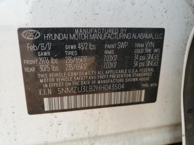 Photo 12 VIN: 5NMZU3LB2HH043504 - HYUNDAI SANTA FE S 