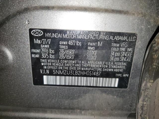 Photo 11 VIN: 5NMZU3LB2HH051487 - HYUNDAI SANTA FE 