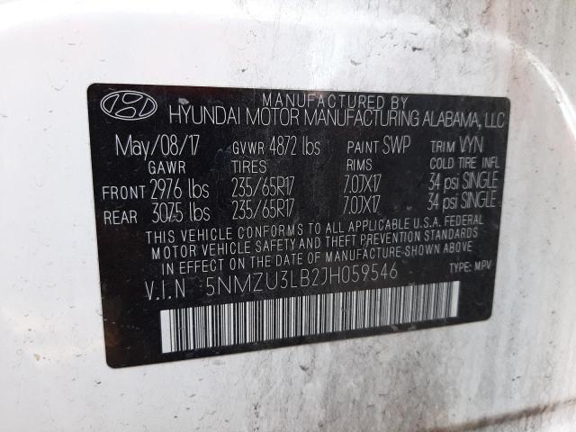 Photo 12 VIN: 5NMZU3LB2JH059546 - HYUNDAI SANTA FE S 