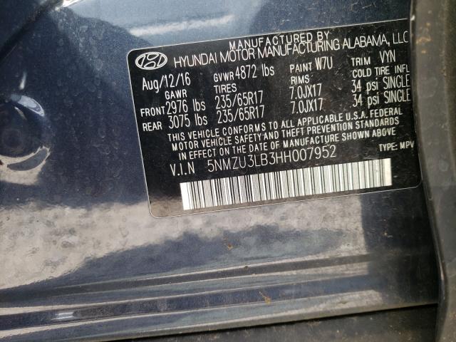 Photo 9 VIN: 5NMZU3LB3HH007952 - HYUNDAI SANTA FE S 