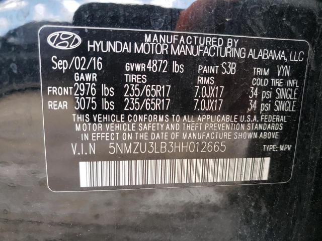 Photo 12 VIN: 5NMZU3LB3HH012665 - HYUNDAI SANTA FE S 