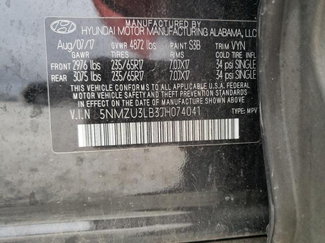 Photo 12 VIN: 5NMZU3LB3JH074041 - HYUNDAI SANTA FE 