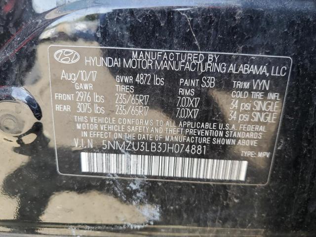 Photo 12 VIN: 5NMZU3LB3JH074881 - HYUNDAI SANTA FE S 