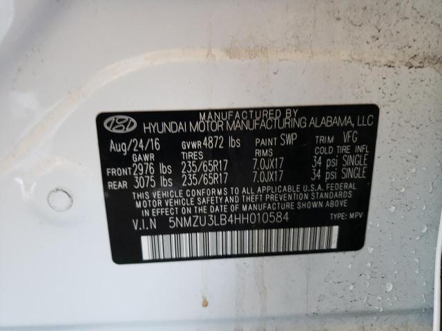 Photo 12 VIN: 5NMZU3LB4HH010584 - HYUNDAI SANTA FE S 