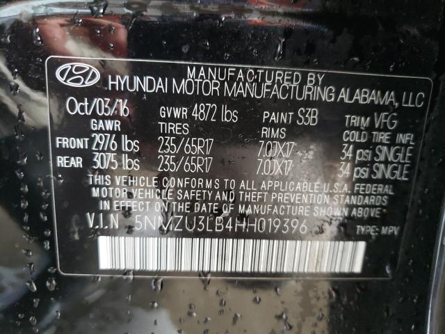 Photo 9 VIN: 5NMZU3LB4HH019396 - HYUNDAI SANTA FE S 