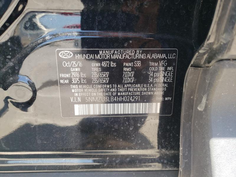 Photo 9 VIN: 5NMZU3LB4HH024291 - HYUNDAI SANTA FE S 