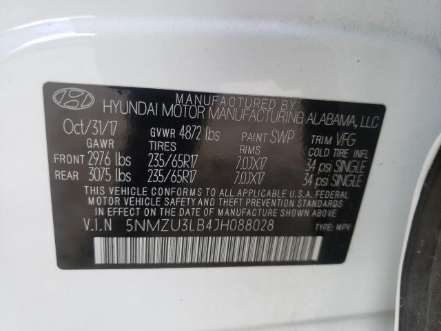 Photo 9 VIN: 5NMZU3LB4JH088028 - HYUNDAI SANTA FE S 