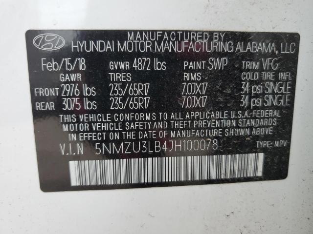 Photo 12 VIN: 5NMZU3LB4JH100078 - HYUNDAI SANTA FE S 