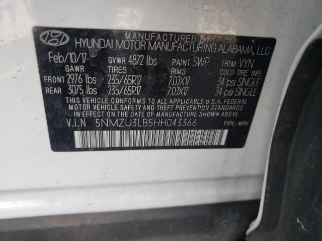 Photo 9 VIN: 5NMZU3LB5HH043366 - HYUNDAI SANTA FE S 