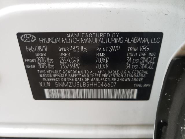 Photo 9 VIN: 5NMZU3LB5HH046607 - HYUNDAI SANTA FE S 