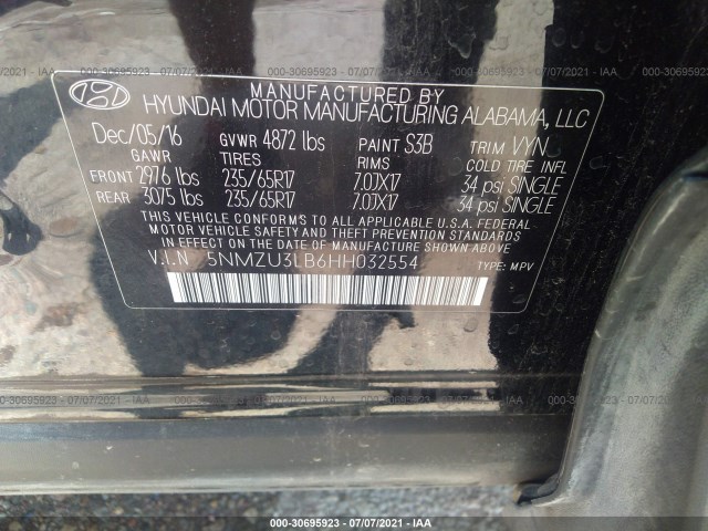 Photo 8 VIN: 5NMZU3LB6HH032554 - HYUNDAI SANTA FE SPORT 