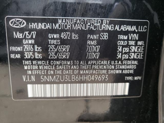 Photo 9 VIN: 5NMZU3LB6HH049693 - HYUNDAI SANTA FE S 