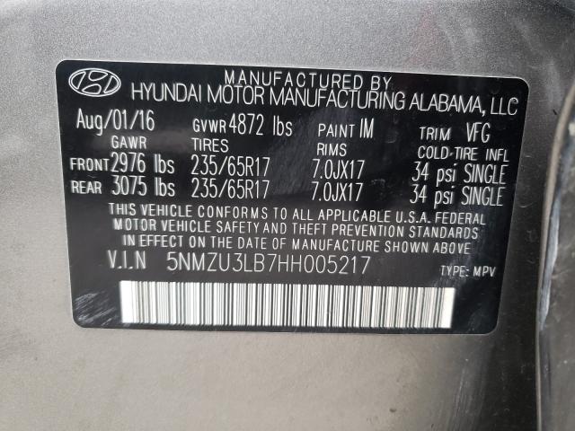 Photo 9 VIN: 5NMZU3LB7HH005217 - HYUNDAI SANTA FE S 