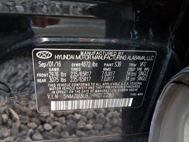 Photo 9 VIN: 5NMZU3LB7HH012295 - HYUNDAI SANTA FE S 