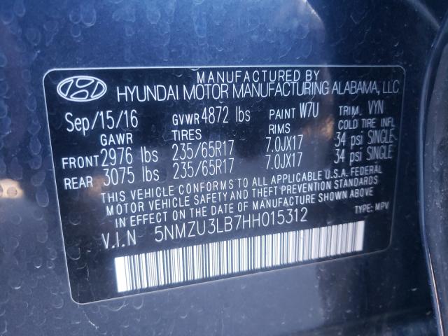 Photo 9 VIN: 5NMZU3LB7HH015312 - HYUNDAI SANTA FE S 