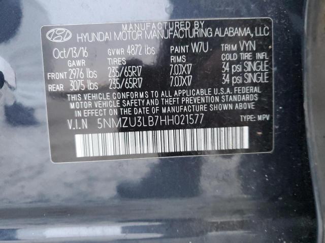 Photo 9 VIN: 5NMZU3LB7HH021577 - HYUNDAI SANTA FE S 